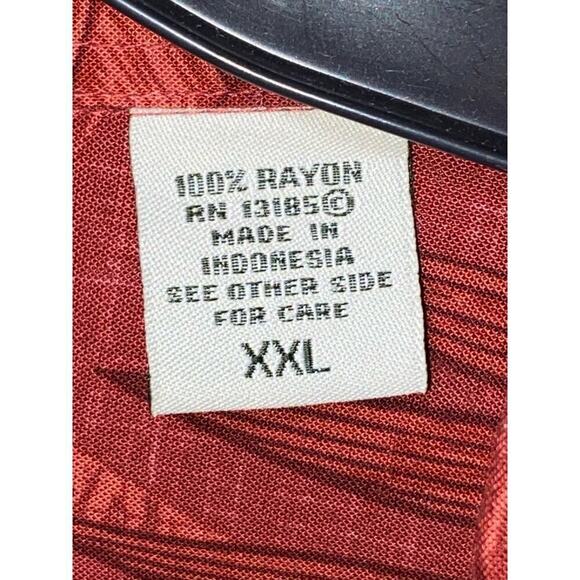 Batik Bay Button Up Short Sleeve red Hawaiian Shirt Size XXL - Picture 3 of 5